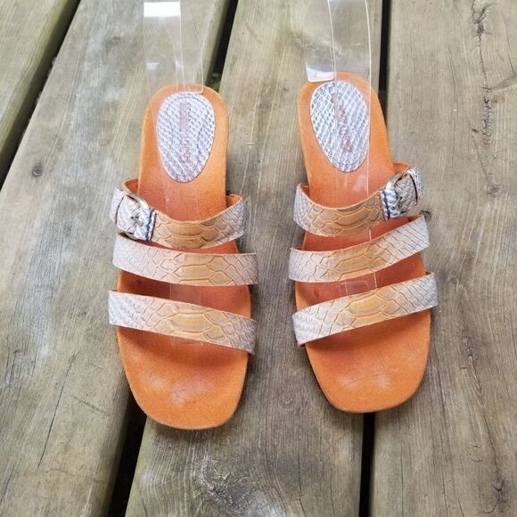 Donald J Pliner Sport-i-que Kelly Pumpkin Strappy Heeled Sandals 7 - Picture 2 of 7